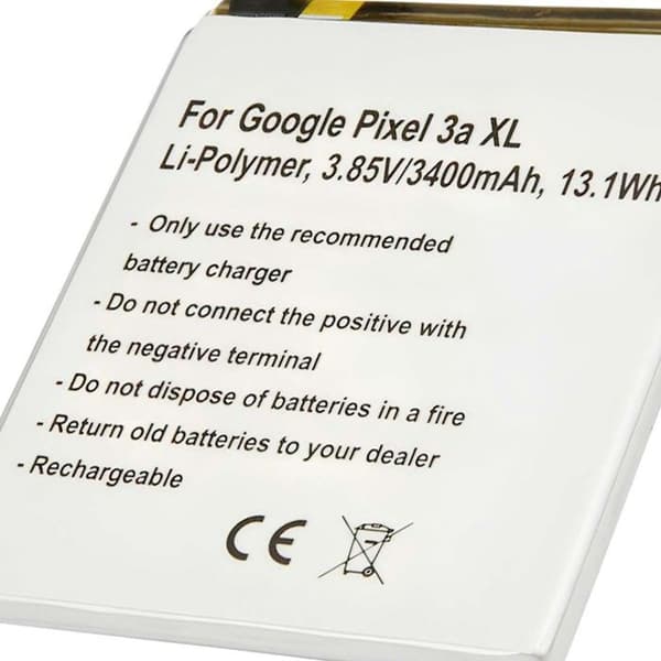 Ersättningsbatteri för Google Pixel 3a XL Li-Polymer 3400mAh 3.85V Vit