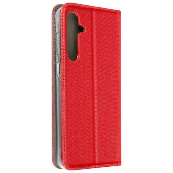 Fodral till Samsung A35 5G - AVIZAR - Granulerad effekt - Röd - Korthållare och videostöd Röd