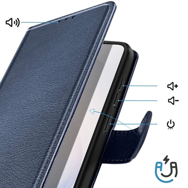 Pungetui til Galaxy S26 Ultra Chesterfield Prægning Standfunktion Blå Blå