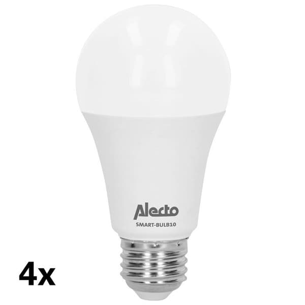 Alecto SMART-BULB10 4 - Smart LED farve pære med WiFi - Sæt af 4 Hvid