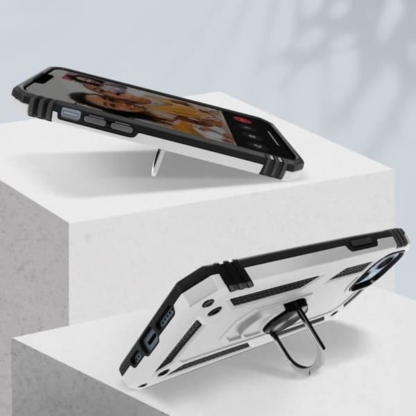 Coque iPhone 14 - ADVARSEL - Stødabsorberende - Sølv - Holdring - Video støtte pengar