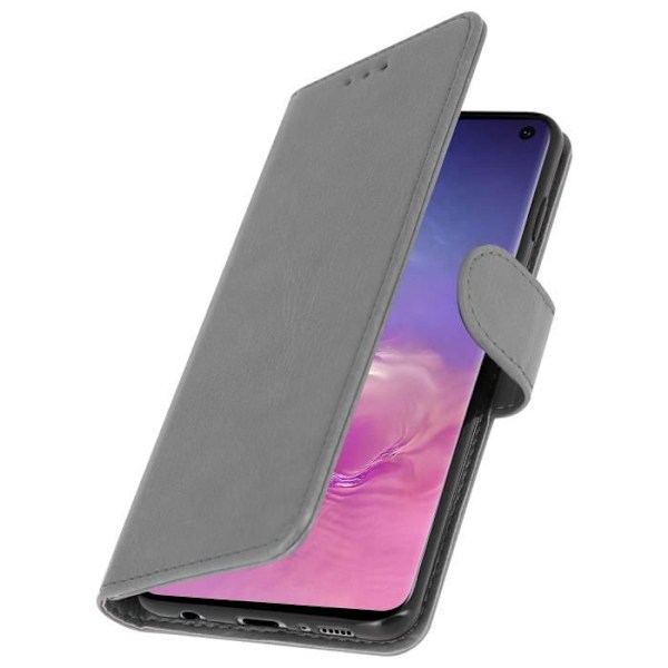 Hus för Samsung Galaxy S10 - AVIZAR - Plånboksfodral - Silikongel - Videostöd - Magnetisk Grå