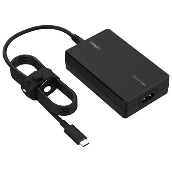 Laddare - BELKIN - GaN - USB-C 100W - Svart - för bärbar dator och MacBook Svart