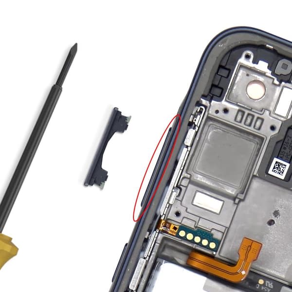 Vaihdevipu Galaxy A35:lle, Samsung Service Pack, Musta Svart
