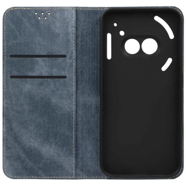 AVIZAR Case for Nothing Phone 2a Denim Texture Flip Wallet ja Stand Heather Blue Blå