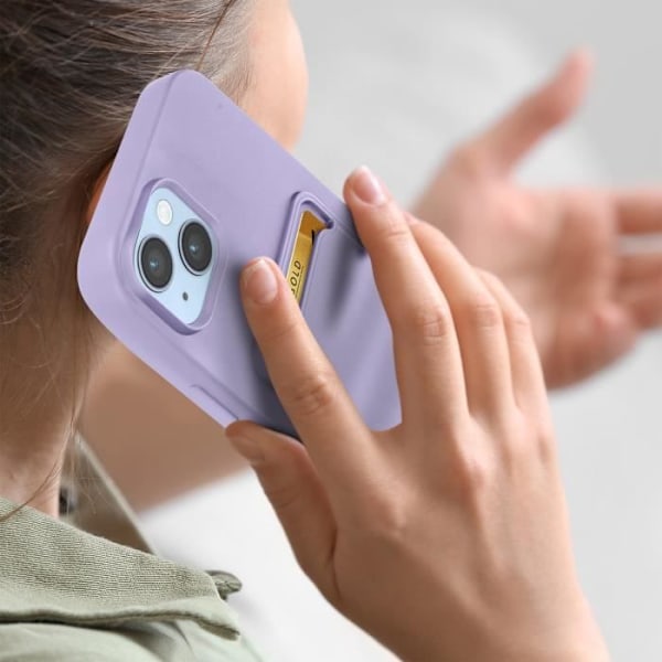 AVIZAR iPhone 14 Plus Fodral - Mjuk silikon - Korthållare - Lavendel - Halkfri Lavendel