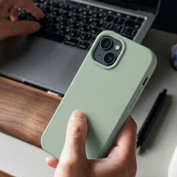 iPhone 15 MagSafe Blød Stødabsorberende SolidX Rhinoshield Cover Sagegrøn salviagrön