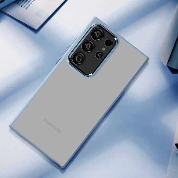 Kotelo - AVIZAR - Samsung S24 Ultra - Jäykkä - Vaaleansininen Savustettu muotoilu - Kestää iskuja ja naarmuja Blå