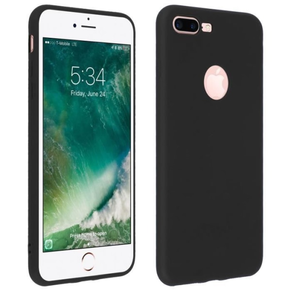 Coque - Forcell - iPhone 7 Plus / 8 Plus - Soft Touch - Silikone Gel - Sort Svart