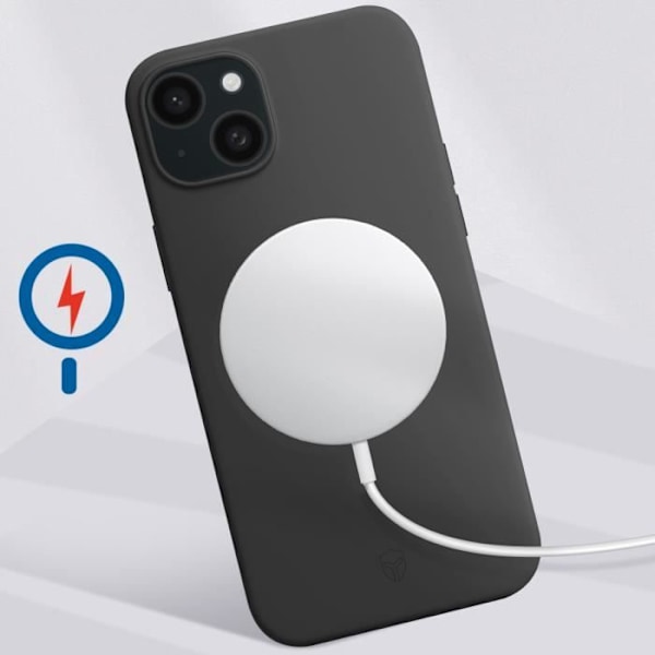 iPhone 15 Plus skal - FORCE CASE - Matt anti-fall - Snabb trådlös laddning Svart