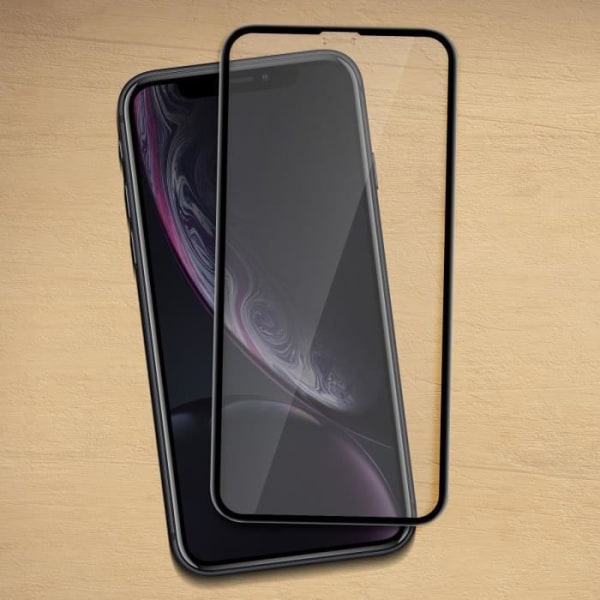 iPhone XR karkaistu lasi näytönsuoja Musta ääriviiva