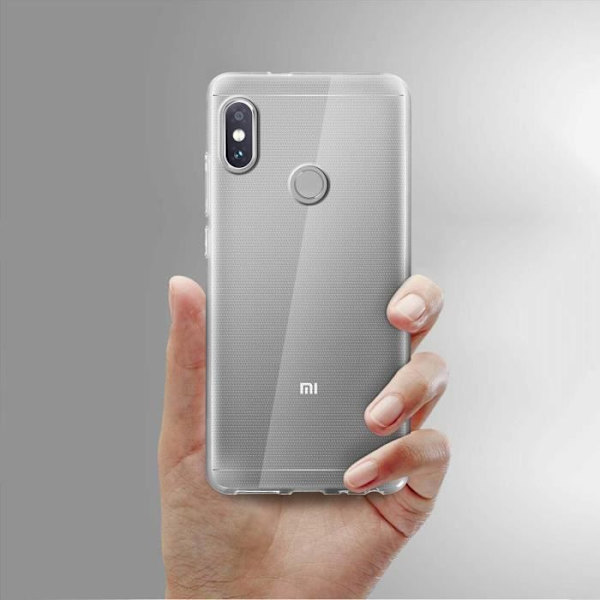 Takakansi - Xiaomi - Redmi Note 5 - Läpinäkyvä Silikoni - Karkaistu Lasi - Täydellinen Suojaus transparent