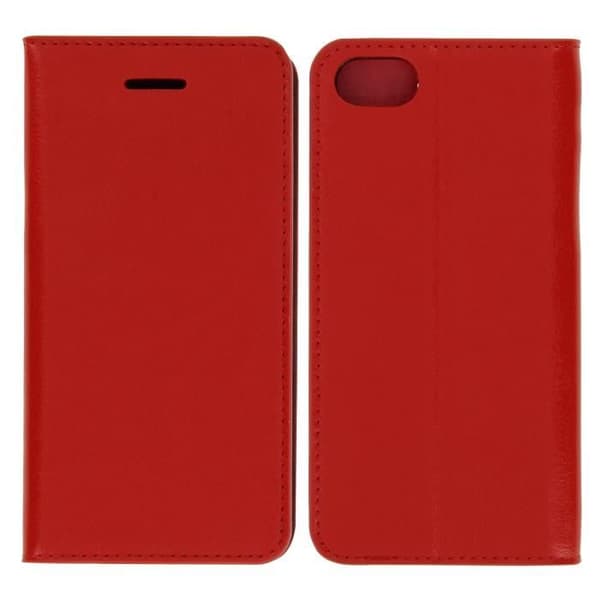 Plånboksfodral - AVIZAR - iPhone 7 och 8 - Röd Läder - Stödfunktion - Halvstyv Fodral Röd