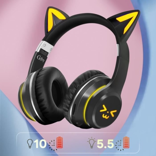 Bluetooth-hovedtelefoner Luminous Cat Ears Sort
