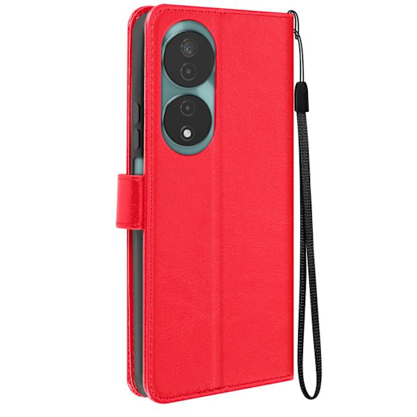 Taske til Honor 90 Smart Wallet Stand Funktion med håndledsrem Mayaxess Red Röd