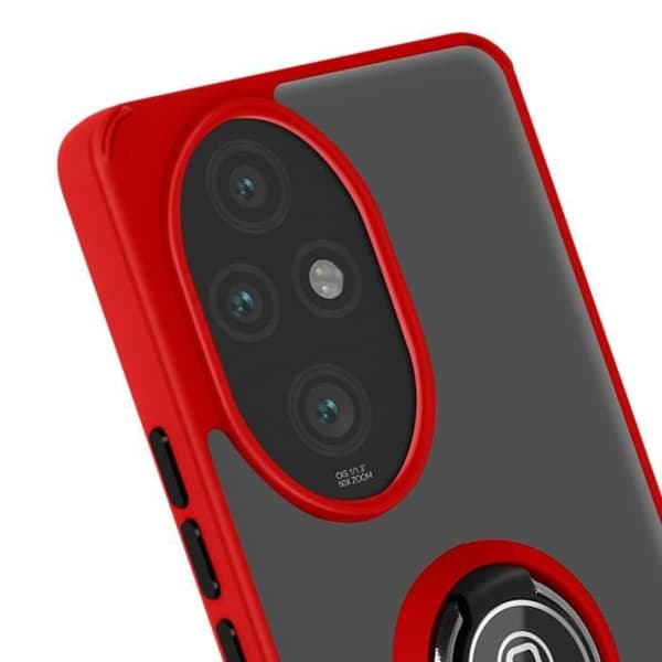 Skydd för Honor 200 Pro - Honor - Stötsäker - Metallring - Röd - Videostöd Röd