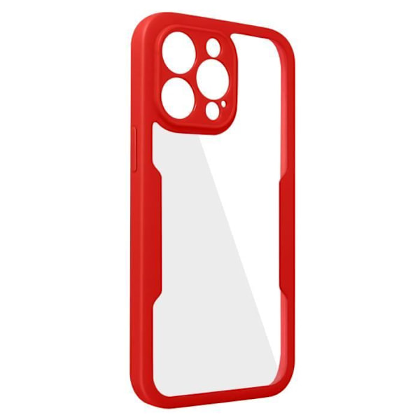 AVIZAR Skyddsfodral till iPhone 14 Pro Max - Plexiglas bak och polymer framsida - Röd Röd