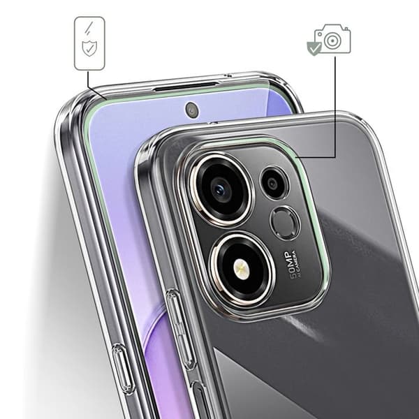 Silicone Cover til Honor 600 Smart i Ultrafin Stødabsorberende Transparent Vit