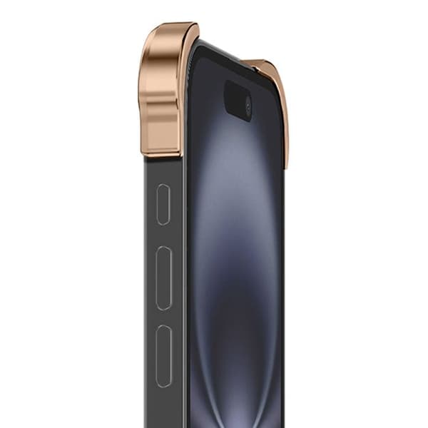Designskydd för iPhone 16 med härdat glas kameraguld Gul