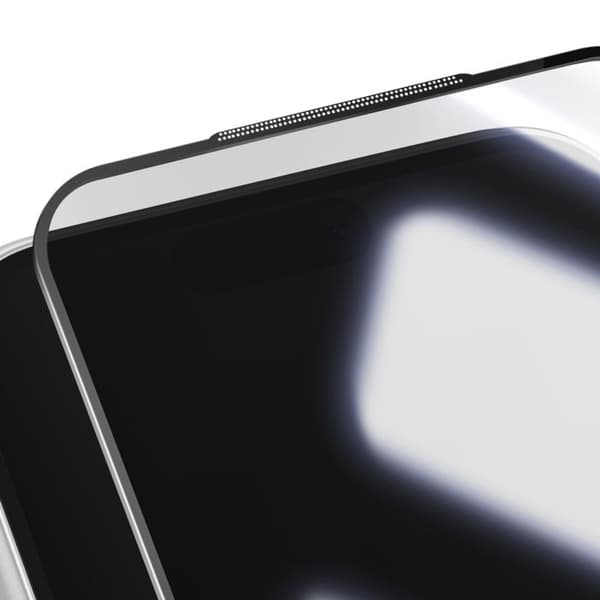 Skärmskydd - AVIZAR - iPhone 17 Pro Max - Härdat Glas - Full Glue - Avfasade Kanter Vit