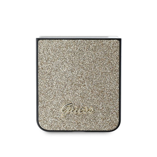 Samsung Galaxy Z Flip6 etui - Guess Glitter Script (GUHCZZF6HGGSHD) - Guld