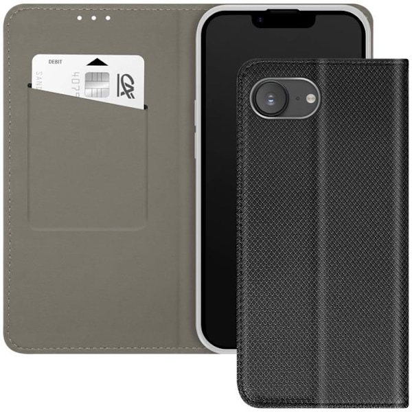 iPhone 16e kotelo Magneettinen Korttipidike Musta Svart