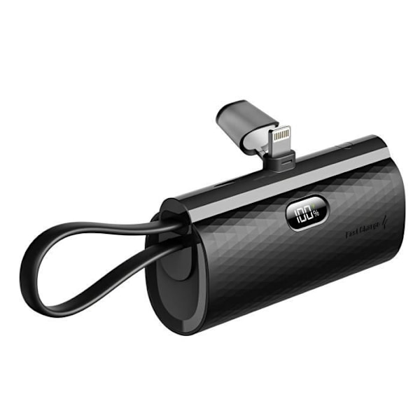 Ekstern oplader - FORCELL - F-Energy - 5000mAh - 20W - Lightning og USB C Svart