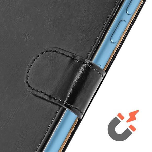 Fodral för Fairphone 5 Wallet Adhesive Attachment Magnetisk stängning Svart
