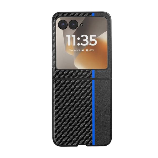 Skal för Motorola Razr 70 Kolfiber Effekt Hård Skydd Blå Blå