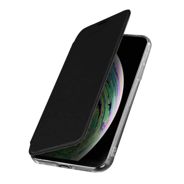 iPhone XS Max Folio jäykkä läppäkotelo, jossa sisäänrakennettu peili, ohut ja vaaleanmusta musta