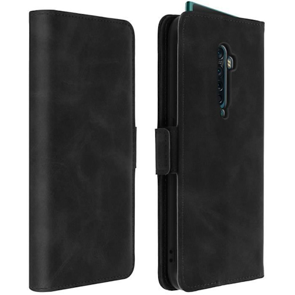 Foliofodral - AVIZAR - Oppo Reno 2 - Ekoskinn - Svart - Ställfunktion Svart