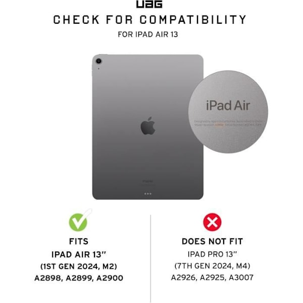 Beskyttelsesset - URBAN ARMOR GEAR - Metropolis SE - Apple iPad Air 13 M2/2024 - Oliv - Polyurethan Oliv