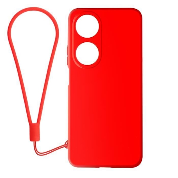 Etui - AVIZAR - Honor 90 Smart - Silikone - Soft-touch finish - Rød håndledsrem Röd