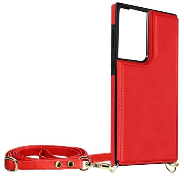 Samsung Galaxy S21 Ultra Multifunction Cord Case med röd snodd Röd