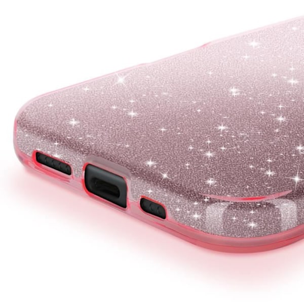 Iphone 16 Pro:n kimmeltävä, iskunkestävä, glitter-kuori, vaaleanpunainen Rosa