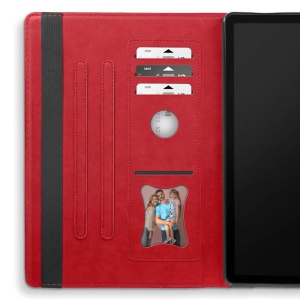 Fodral till Xiaomi Redmi Pad SE - AVIZAR - Röd - Plånbok med flera fack - Elegant design Röd