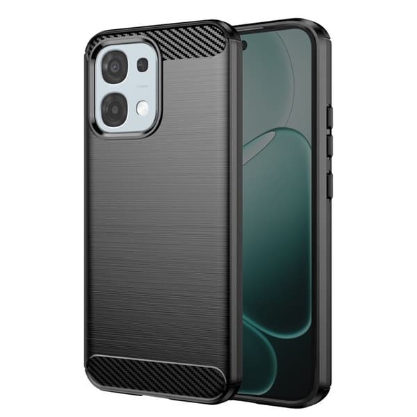 Cover til Oppo A6 Pro Carbon Effekt Blød Beskyttelse Stødabsorberende Sort Svart