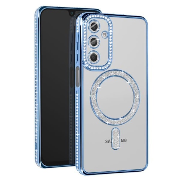 Coque Diamant för Samsung Galaxy A16 MagSafe Contour Strass Ljusblå Blå