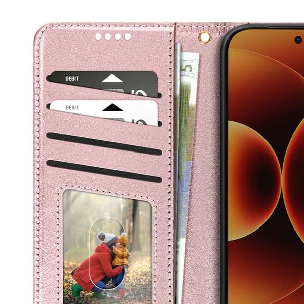 Pungetui til Xiaomi 17 med Foldsupport i Rosé Champagne Ros