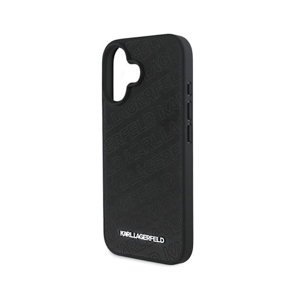 Coque matelassée PU til iPhone 16 med luksuriøst design fra Karl Lagerfeld i sort Svart