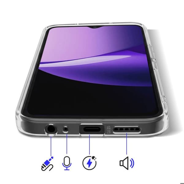 Cover til Xiaomi Redmi 15C Blød Forstærket Kant og Hård Bagside Enviro Transparent Vit