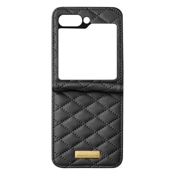 Fodral till Samsung Z Flip 5 Faux Leather Rhombic Foldable Geo Collection Svart