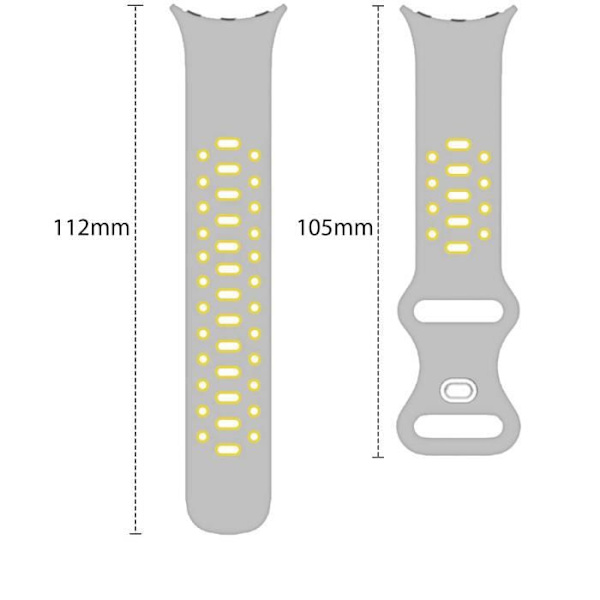 Armband - AVIZAR - Google Pixel Watch - Bicolor Silikon - Mjuk - Grå och Gul Grå