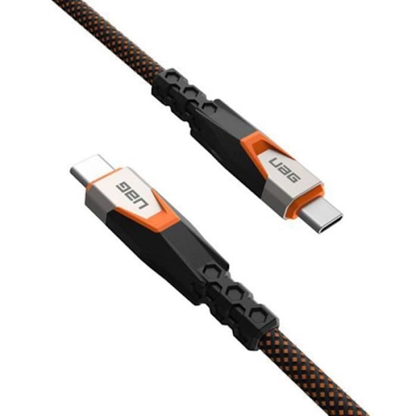 USB-C 3.2 20Gbps Opladnings- og Overførselskabel 240 i Flettet Nylon 0.75m UAG Sort Orange