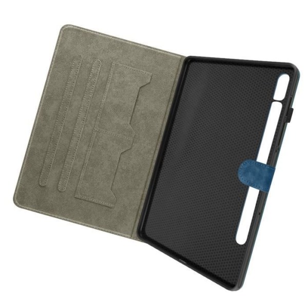 Etui - Samsung - Galaxy Tab S9/S9 FE - Ekologisk läder blå - Video stöd - Kortficka Blå