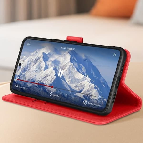 Etui til Google Pixel 8 Pro - AVIZAR - Rød - Pungcover - Videosupportfunktion Röd