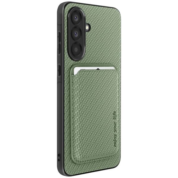 Coque - Samsung - Galaxy A56 - Blød - Magnetisk kortholder - Skridsikker Grön
