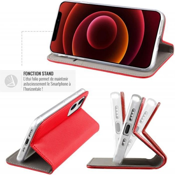 JAYM Folio Fodral till Samsung Galaxy A53 5G - Magnetisk stativfunktion - Röd Röd