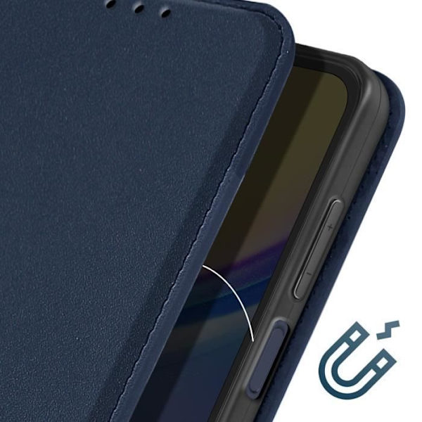 Fodral till Samsung Galaxy A15 - AVIZAR - Korthållare Video Support - Midnight Blue Blå