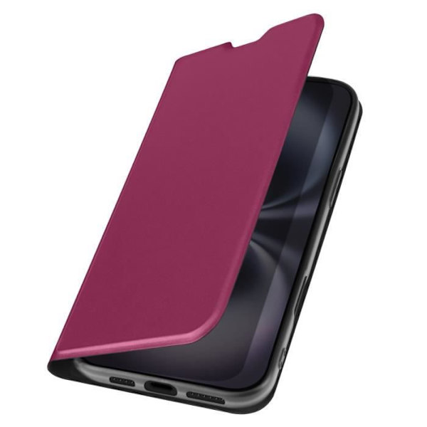 Kotelo iPhone 16 Plus -puhelimelle - AVIZAR - Pehmeä kosketus - Korttiteline - Videotuki - Punainen Röd